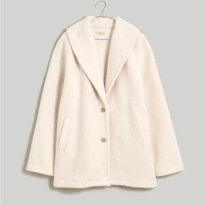 Madewell Cream Pebbled Faux Shearling Coat